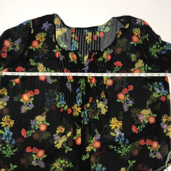 Torrid chiffon black floral blouse plus 3 - Picture 7 of 9